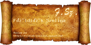 Földiák Szelina névjegykártya
